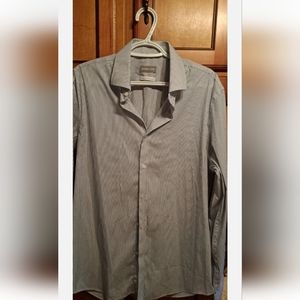 Michael Kors Mens Button Down Shirt Slim Fit 16 1/2 Large Travel Collection